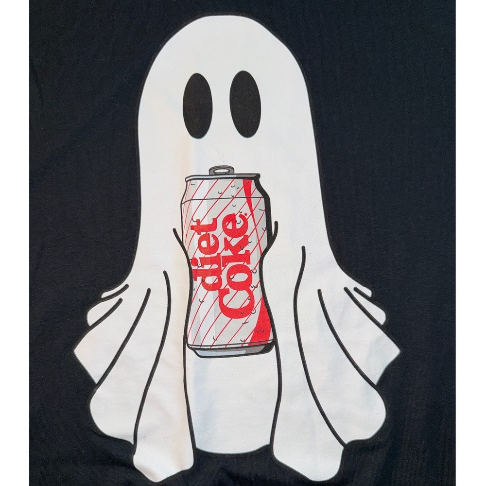 Coca-Cola Diet Coke Ghost Halloween Graphic T-Shirt Mens 3X Black Mad Engine - Picture 2 of 7